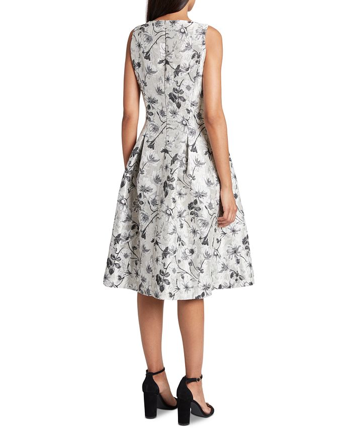 Tahari asl metallic jacquard midi dress outlet