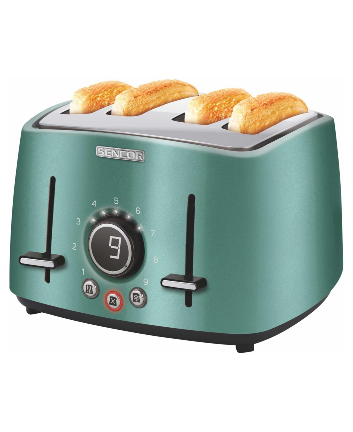 Sencor Stainless Steel 4-Slice 1600W Toaster with Digital Button & Rack