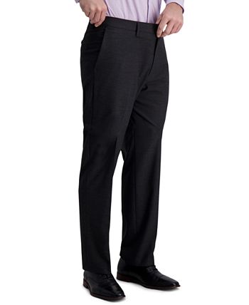 Haggar - Men's Classic-Fit 4-Way Stretch Textured Grid Performance Dress Pants