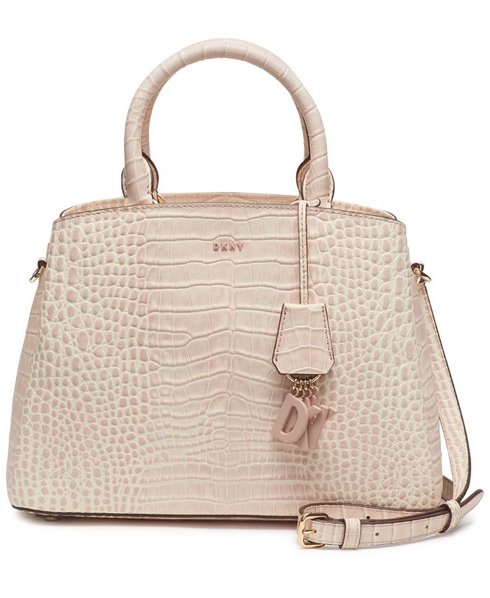 DKNY Paige Croc Embossed Leather Satchel Macy's