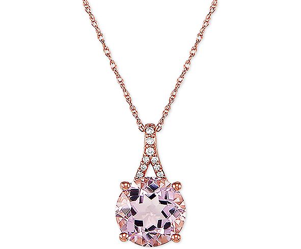 Macy's Pink Amethyst (21/2 ct. t.w.) and Diamond Accent 18" Pendant