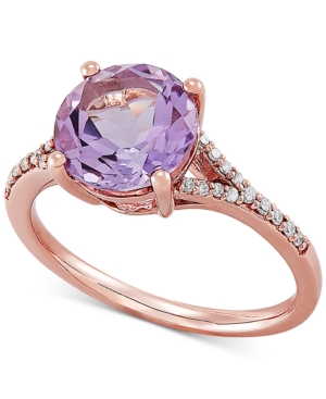 image of Pink Amethyst (2-1/2 ct. t.w.) & Diamond (1/10 ct. t.w.) in 14k Rose Gold