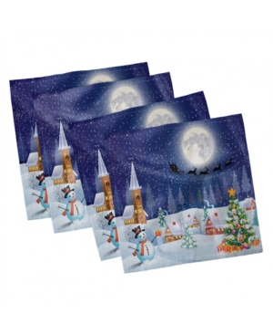Ambesonne Christmas Set of 4 Napkins 18