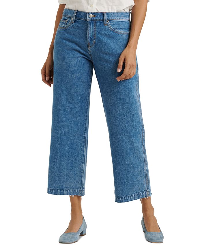 Lucky Brand Mid Rise Wide Leg Crop Jeans Macy s