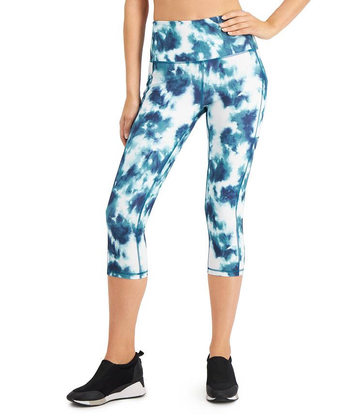 Ideology Tie-Dyed High-Waist Cropped Leggings, Created for Macy's - Macy's