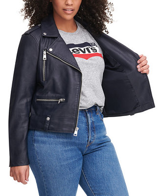 Levi's Trendy Plus Size Faux-Leather Moto Jacket - Macy's