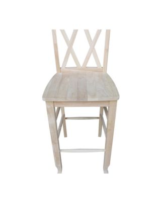 Double X-Back Bar Height Stool