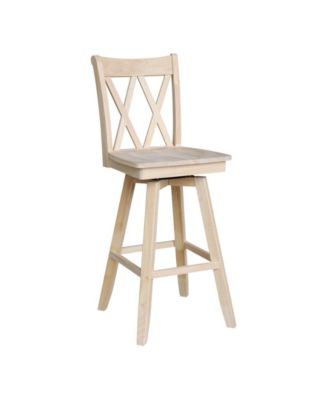 International Concepts Double X Back Bar Height Stool with Swivel and ...