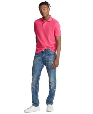 pink polo shirt outfit