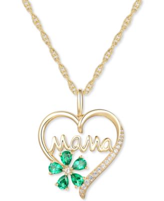 emerald name necklace