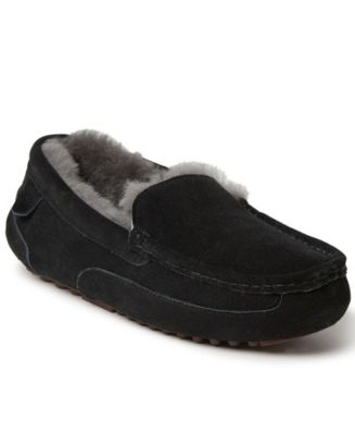 Dearfoams Men's Fireside Melbourne Genuine Shearling Moccasin Slippers ...