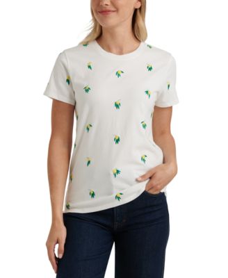Lucky Brand Lemon-Embroidered T-Shirt 