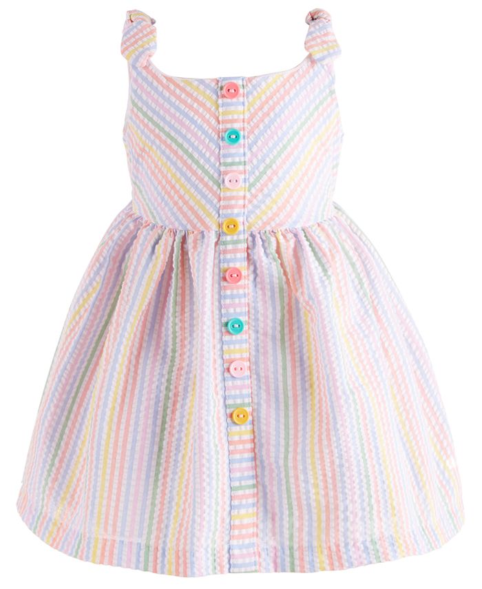 Details about   Bonnie Baby Girl's 2-Piece Floral/Stripe Seersucker Dress Set-Size-18M or 24M 