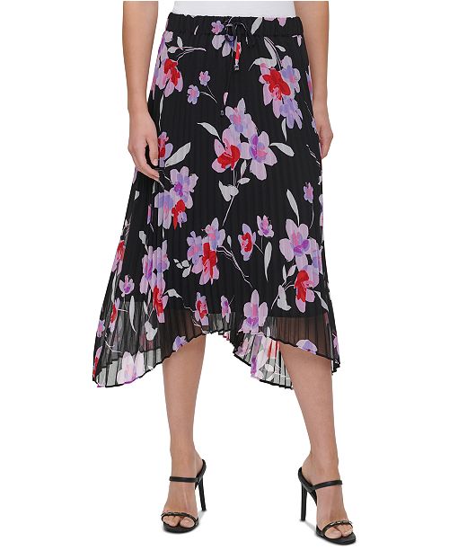 Calvin Klein Plus Size Floral Print Midi Skirt Reviews Skirts