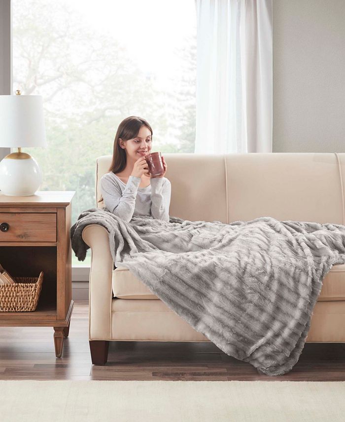 Beautyrest CLOSEOUT! Duke FauxFur Weighted Blanket, 12lbs Macy's