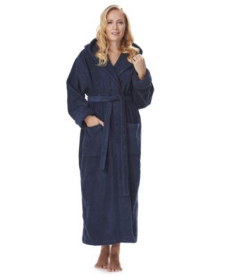 Women's Hooded Full Length GOTS Certified Organic Turkish Cotton Bathrobe