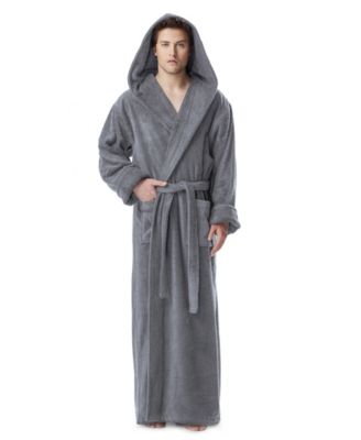 Men's Thick Full Ankle Length Hooded Turkish Cotton Bathrobe