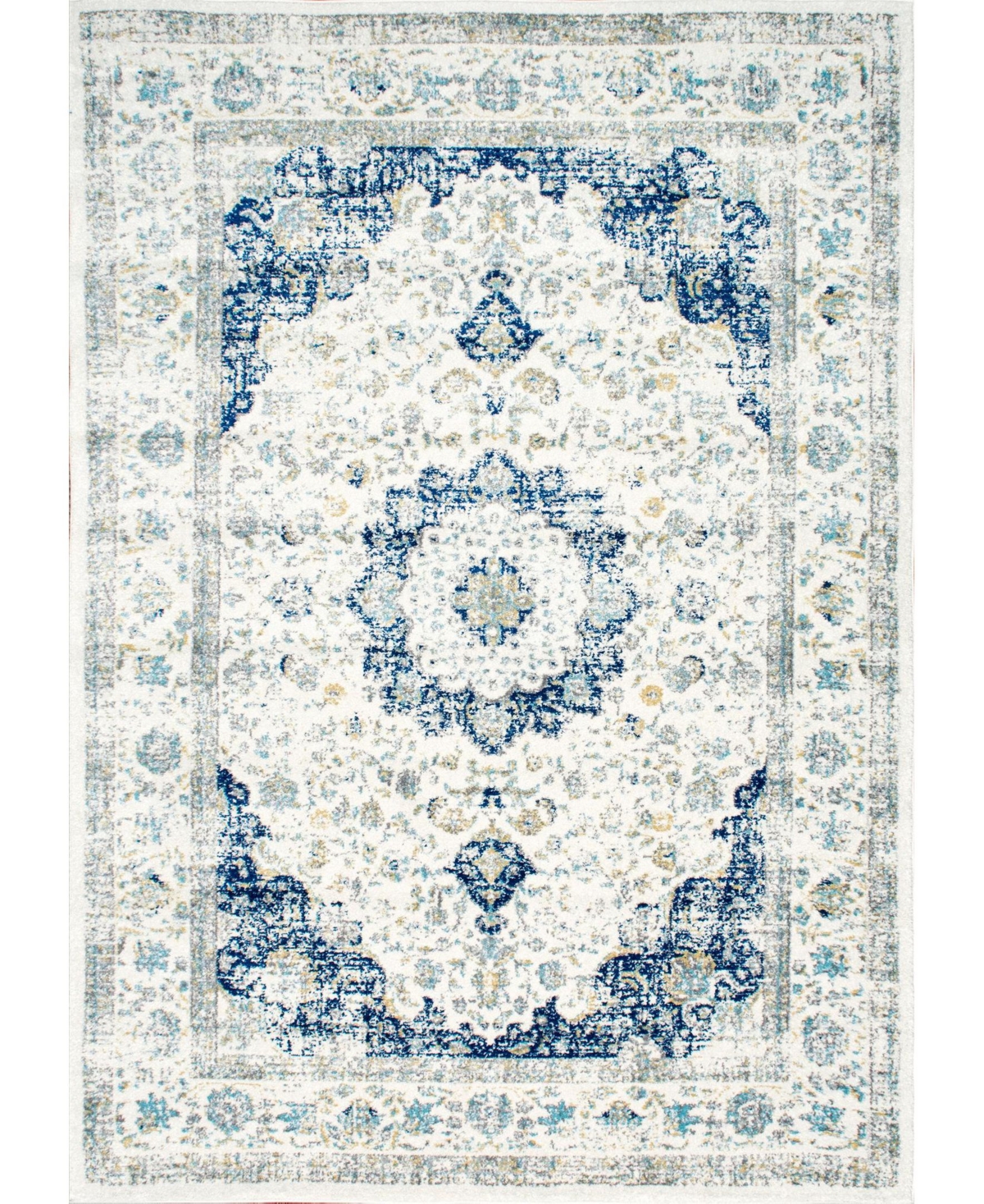 nuLoom Bodrum Vintage-Inspired Persian Verona 8' x 10' Area Rug - Blue