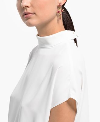 Swarovski Gold-Tone Tropical Flower Linear Earrings