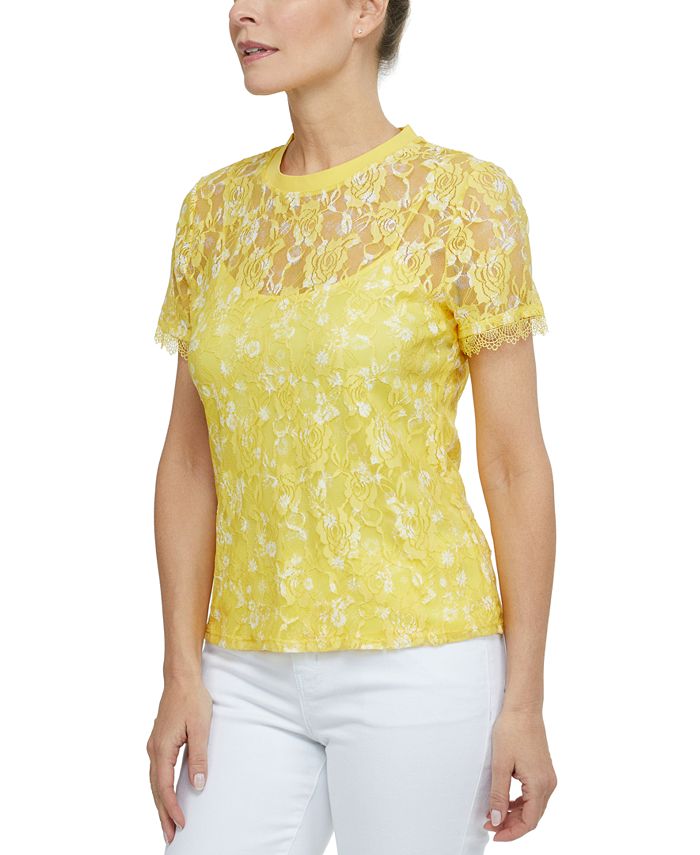 Laundry by Shelli Segal Lace TShirt & Reviews Tops Women Macy's