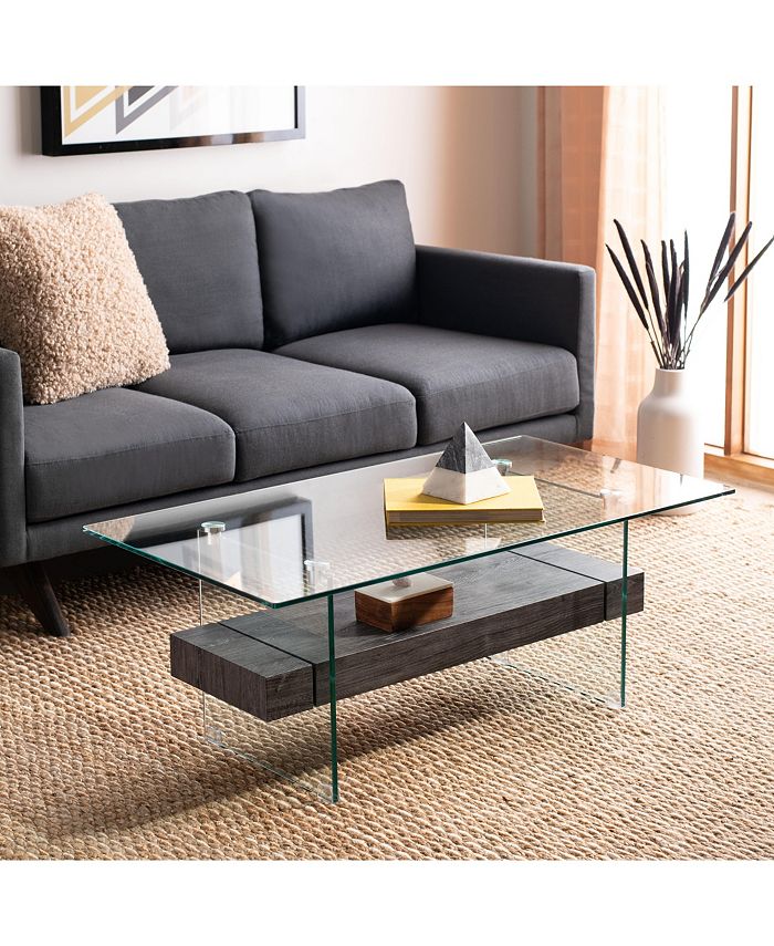 Furniture Kayley Glass Coffee Table In White & Reviews Furniture Macy's