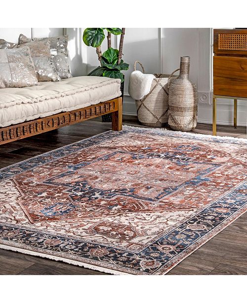 nuLoom Mystic Ehtel Medallion Fringe Blue 8' x 10' Area ...