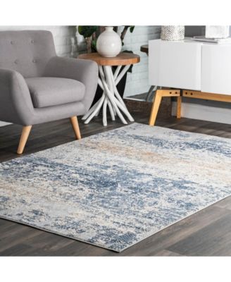 Terra Wilde Tribal Distressed Blue Area Rug