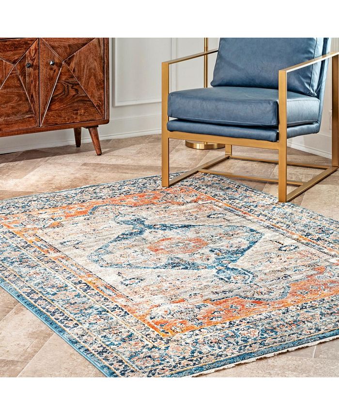 nuLoom Delicate Corolla Persian VintageInspired Beige 8' x 10' Area Rug Macy's