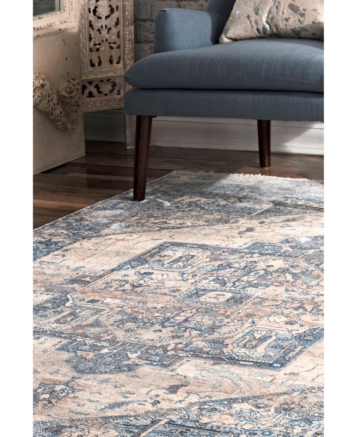nuLoom Mystic Ehtel Medallion Fringe Area Rug