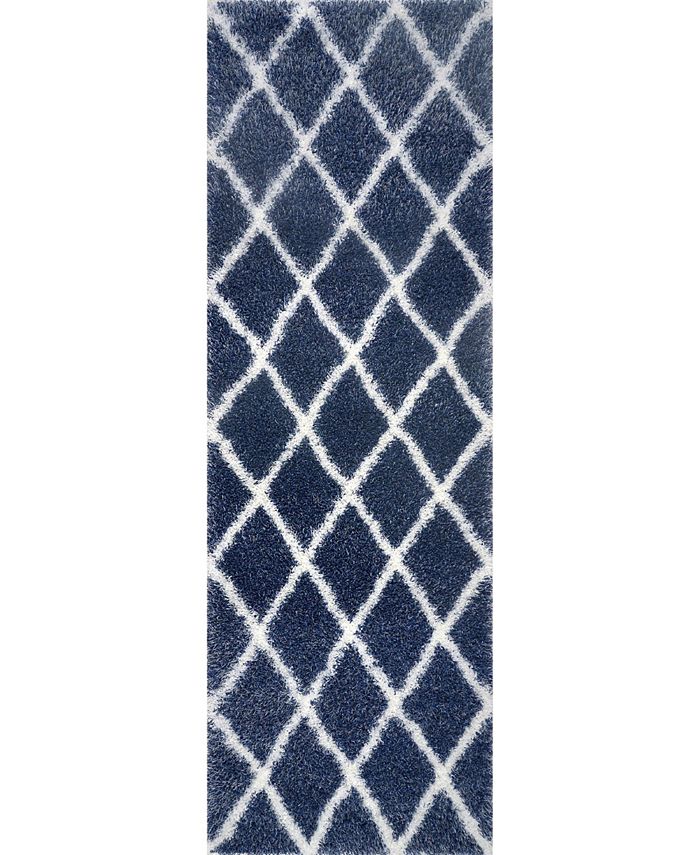 nuLoom Plush Shag Soft and Plush Diamond Blue 4' x 6' Area Rug Macy's
