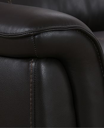 Furniture - Lenardo 5-Pc. Leather Sectional with 3 Power Motion Recliners and Console