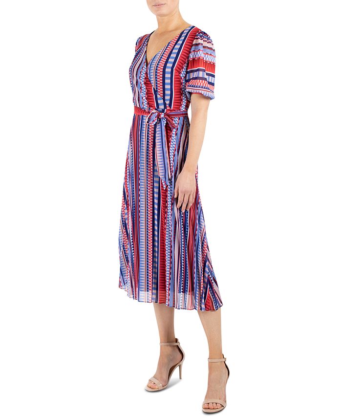 julia jordan Printed Striped Midi Dress - Macy's