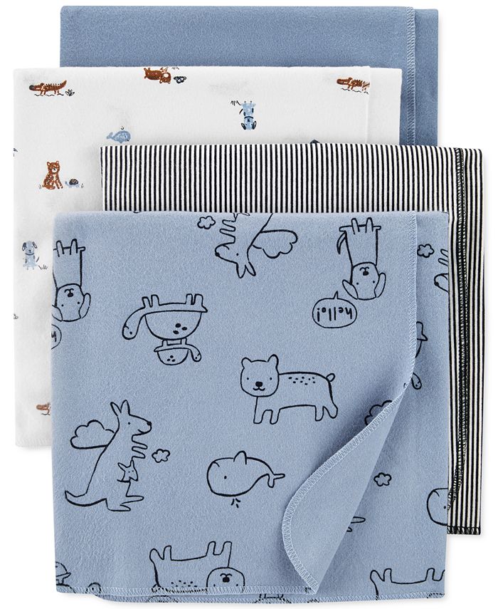  Simple Joys by Carter's Baby Boys 7-Pack Flannel Receiving  Blankets, Blue/White, One Size : Baby