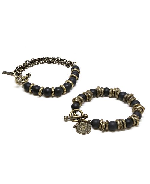 Mr Ettika Mr Ettika Brass Ring And Beaded Bracelet Pack Of 2
