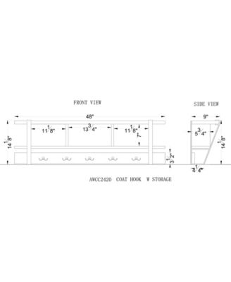 Ryegate Natural Live Edge Bench with Coat Hook Shelf Set