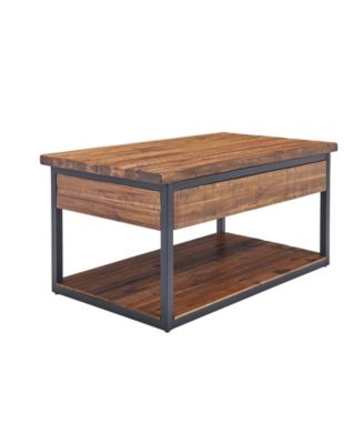 Alaterre Furniture Claremont Rustic Wood Coffee Table with Low Shelf ...