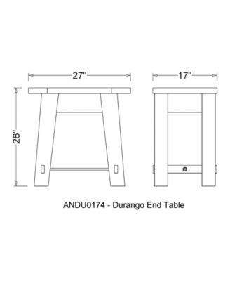 Durango Industrial Wood End Table