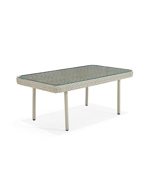 Alaterre Furniture Windham All Weather Wicker Outdoor Coffee Table With Glass Top Reviews Furniture Macy S