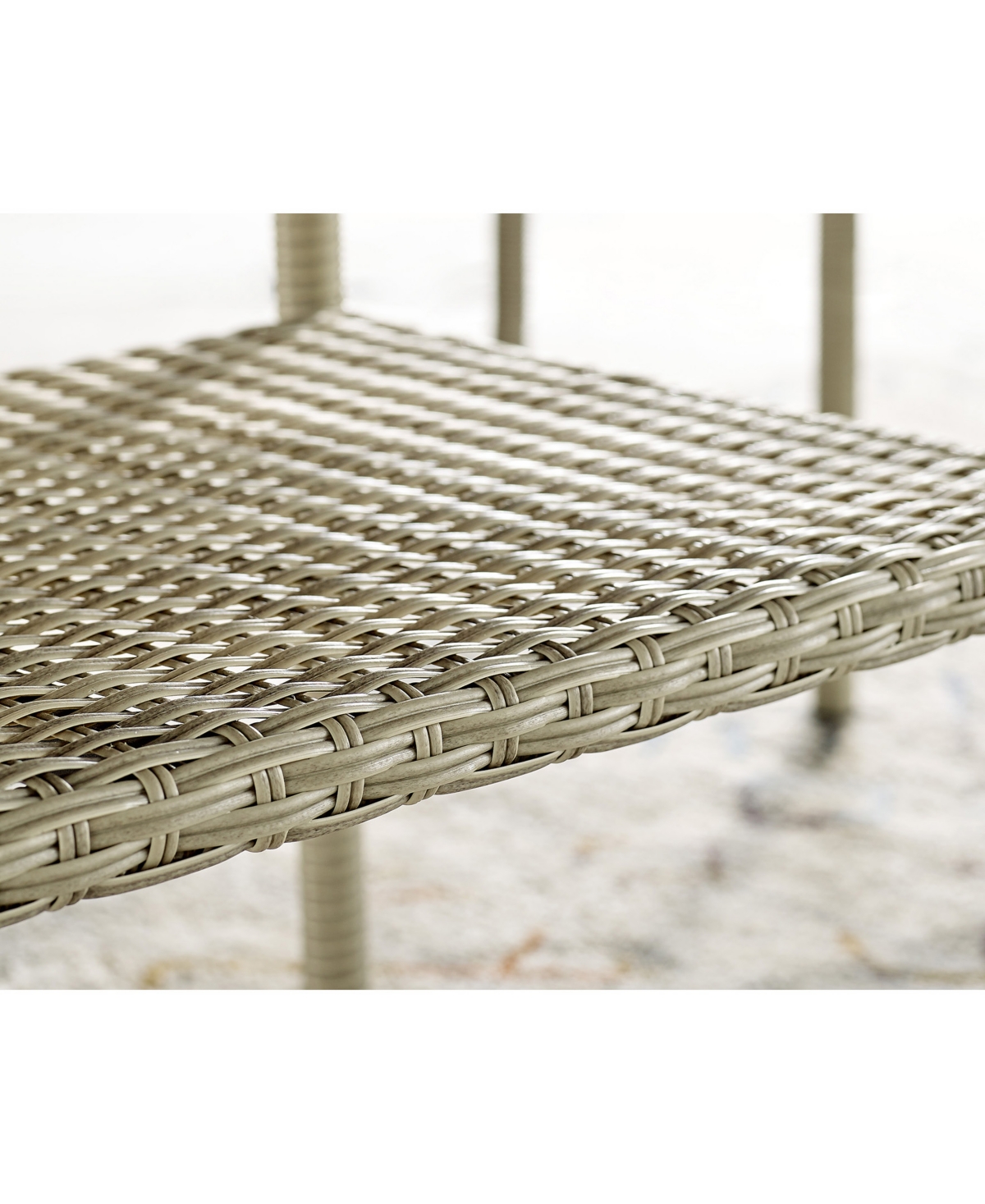Alaterre Furniture Windham All-Weather Wicker Outdoor Cocktail Table with Glass Top