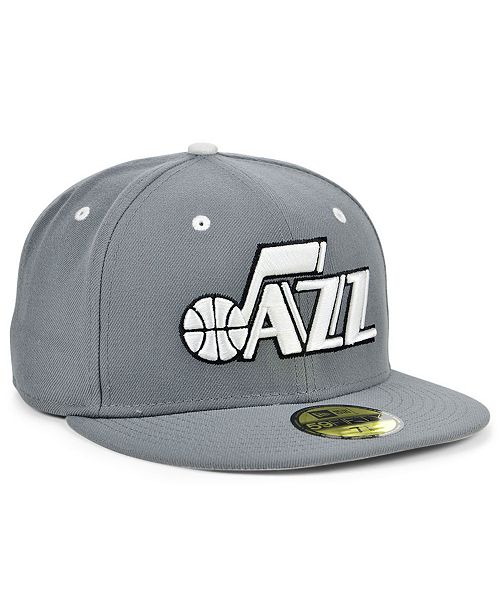 New Era Utah Jazz Storm Black White Logo 59FIFTY Cap ...