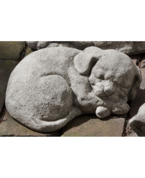 Campania International Curled Dog Small Garden Statue In Black