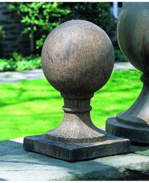 Shop Campania International Small Sphere Square Base Statuary In Slate