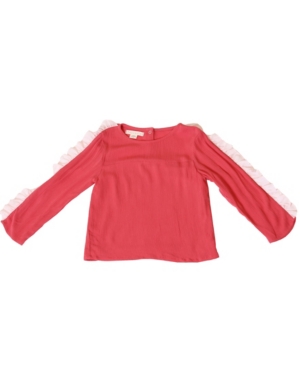 Kinderkind Toddler Girls Long Sleeve Chiffon Ruffle Top