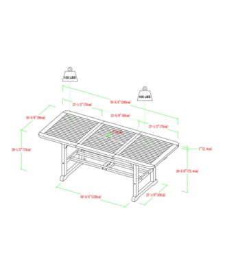 Walker Edison Extendable Outdoor Dining Table