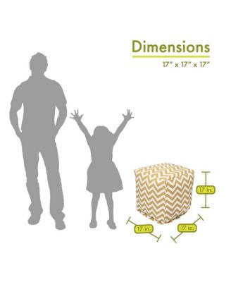 Chevron Ottoman Pouf Cube with Removable Cover 17" x 17"