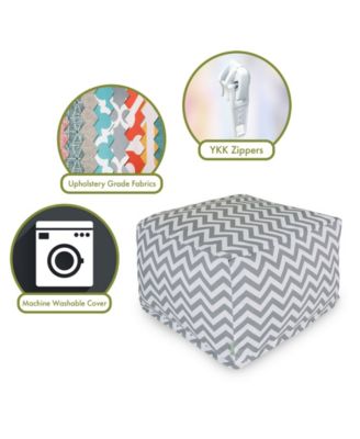 Chevron Ottoman Square Pouf with Removable Cover 27" x 17"
