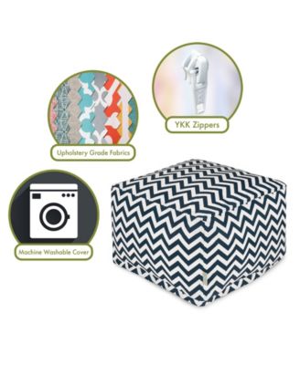 Chevron Ottoman Square Pouf with Removable Cover 27" x 17"