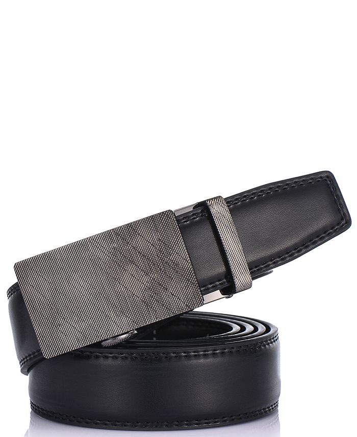 Gallery Seven Men's Genuine Leather Ratchet Dress Belt - Black