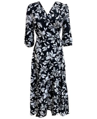 Bar III - Floral-Print Wrap Dress