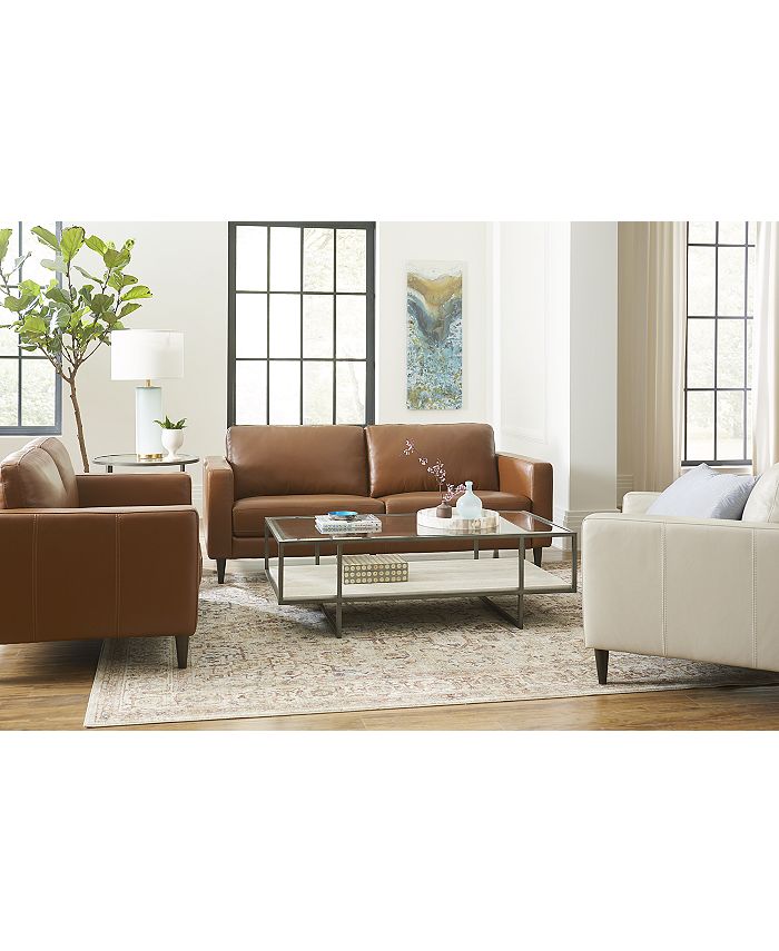 Furniture Jennis Leather Sofa, Chris Madden Leather Sofa